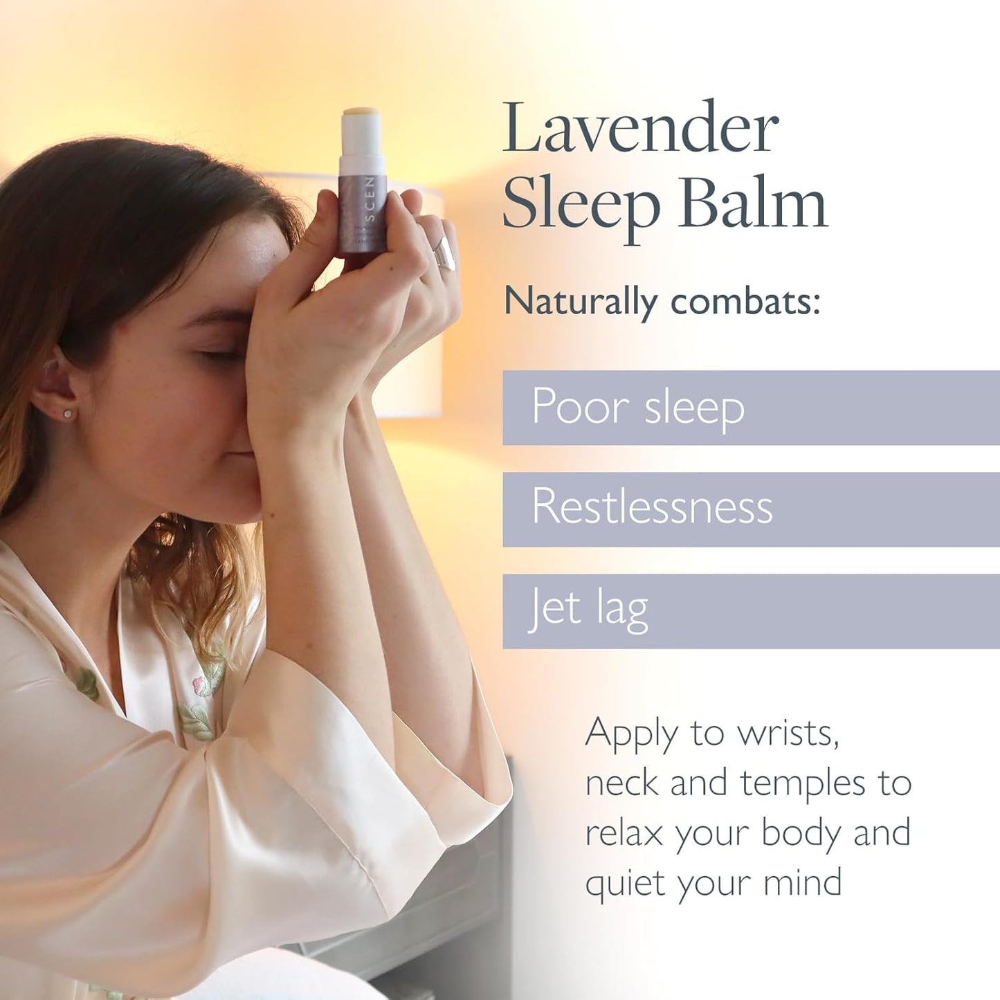 Aromatherapy Balm Stick - Sleep Well Lavender Essential Oil Roll on to Help Sleep - All Natural Sleep Aid with Palmarosa & Ylang Ylang - Aromatherapy Gifts for Women