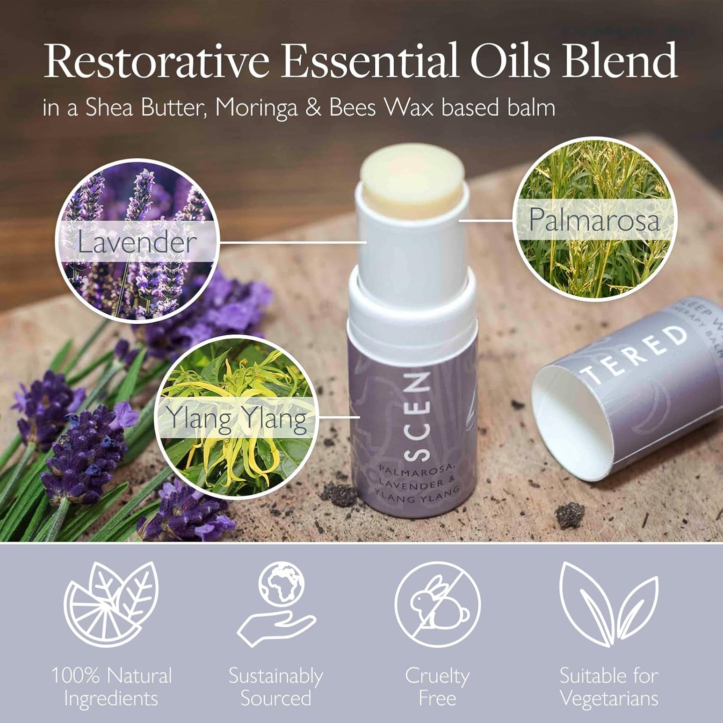 Aromatherapy Balm Stick - Sleep Well Lavender Essential Oil Roll on to Help Sleep - All Natural Sleep Aid with Palmarosa & Ylang Ylang - Aromatherapy Gifts for Women