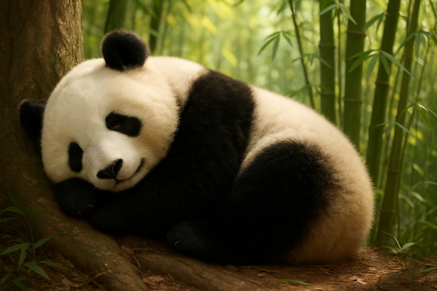 sleeping panda