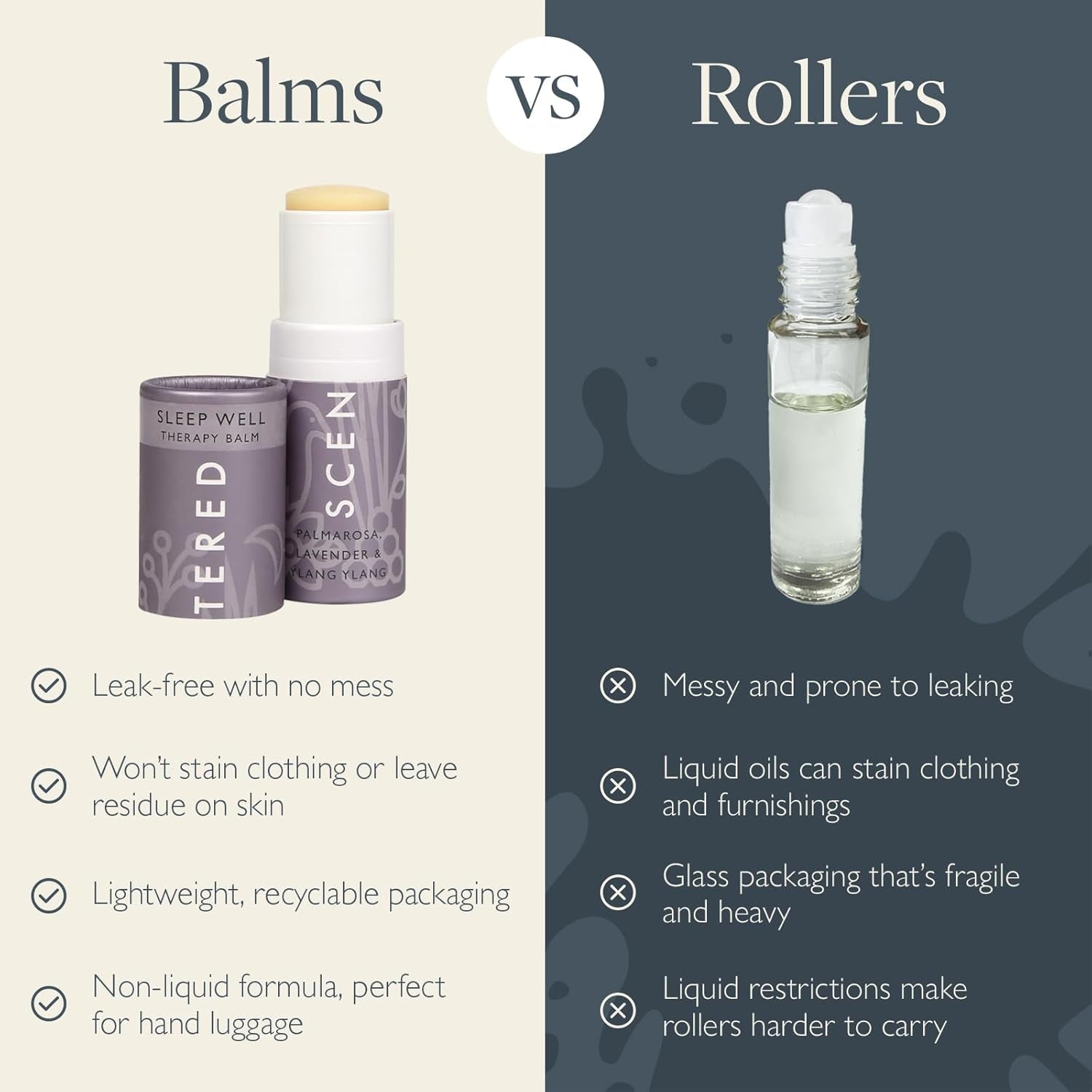 Aromatherapy Balm Stick - Sleep Well Lavender Essential Oil Roll on to Help Sleep - All Natural Sleep Aid with Palmarosa & Ylang Ylang - Aromatherapy Gifts for Women