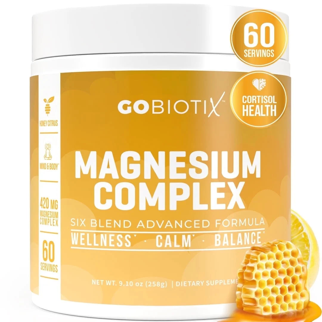 Magnesium Complex Powder Glycinate & Citrate for Sleep, Stress and Digestion, Honey Citrus, 60 Servings
