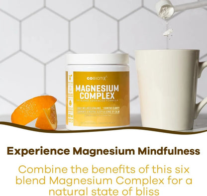Magnesium Complex Powder Glycinate & Citrate for Sleep, Stress and Digestion, Honey Citrus, 60 Servings