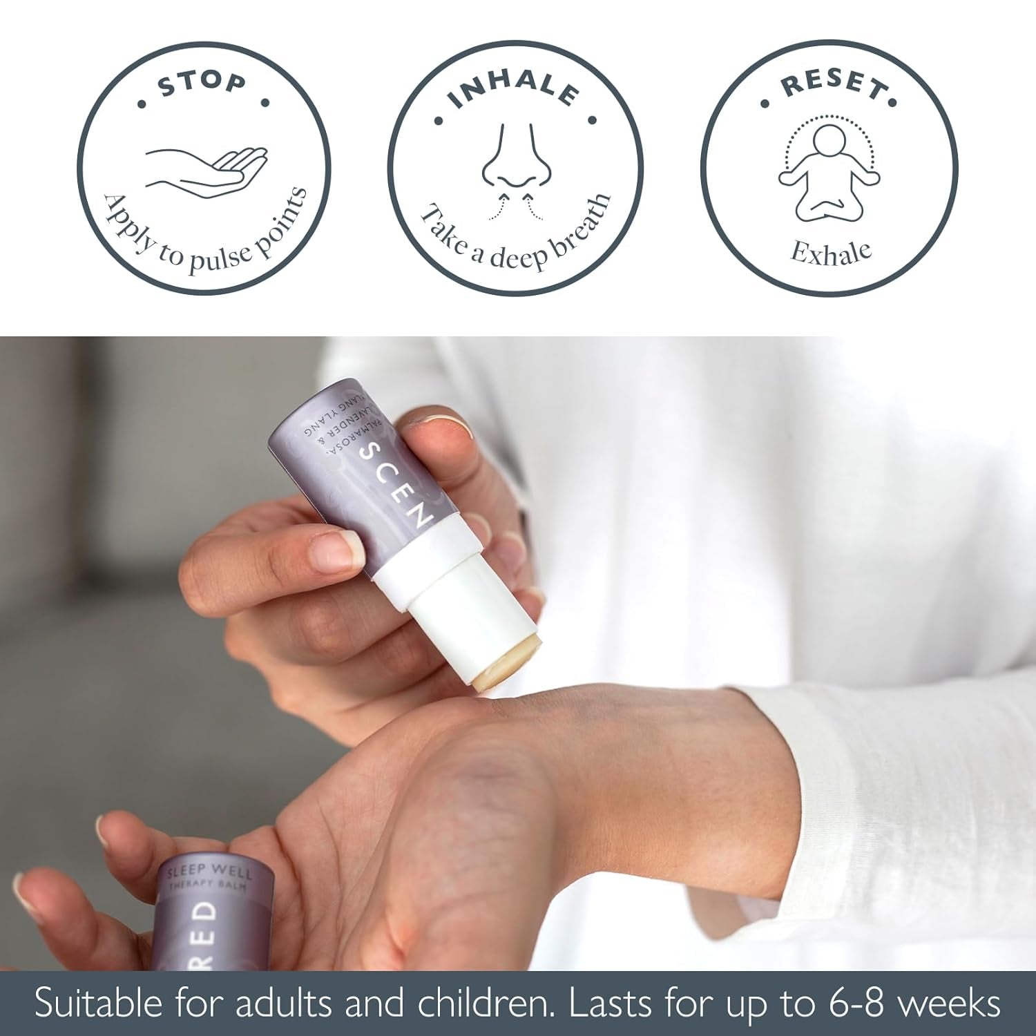 Aromatherapy Balm Stick - Sleep Well Lavender Essential Oil Roll on to Help Sleep - All Natural Sleep Aid with Palmarosa & Ylang Ylang - Aromatherapy Gifts for Women
