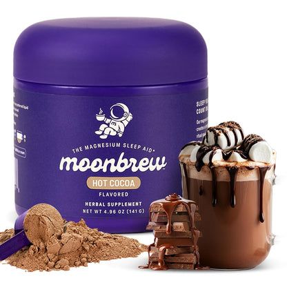 Nighttime Magnesium Hot Cocoa Jar, Natural Sleep Aid Drink Mix for Adults - Calming Melatonin-Free Sleep Support - Sleepy Hot Chocolate Powder with L-Theanine, Chamomile & Zinc Glycinate
