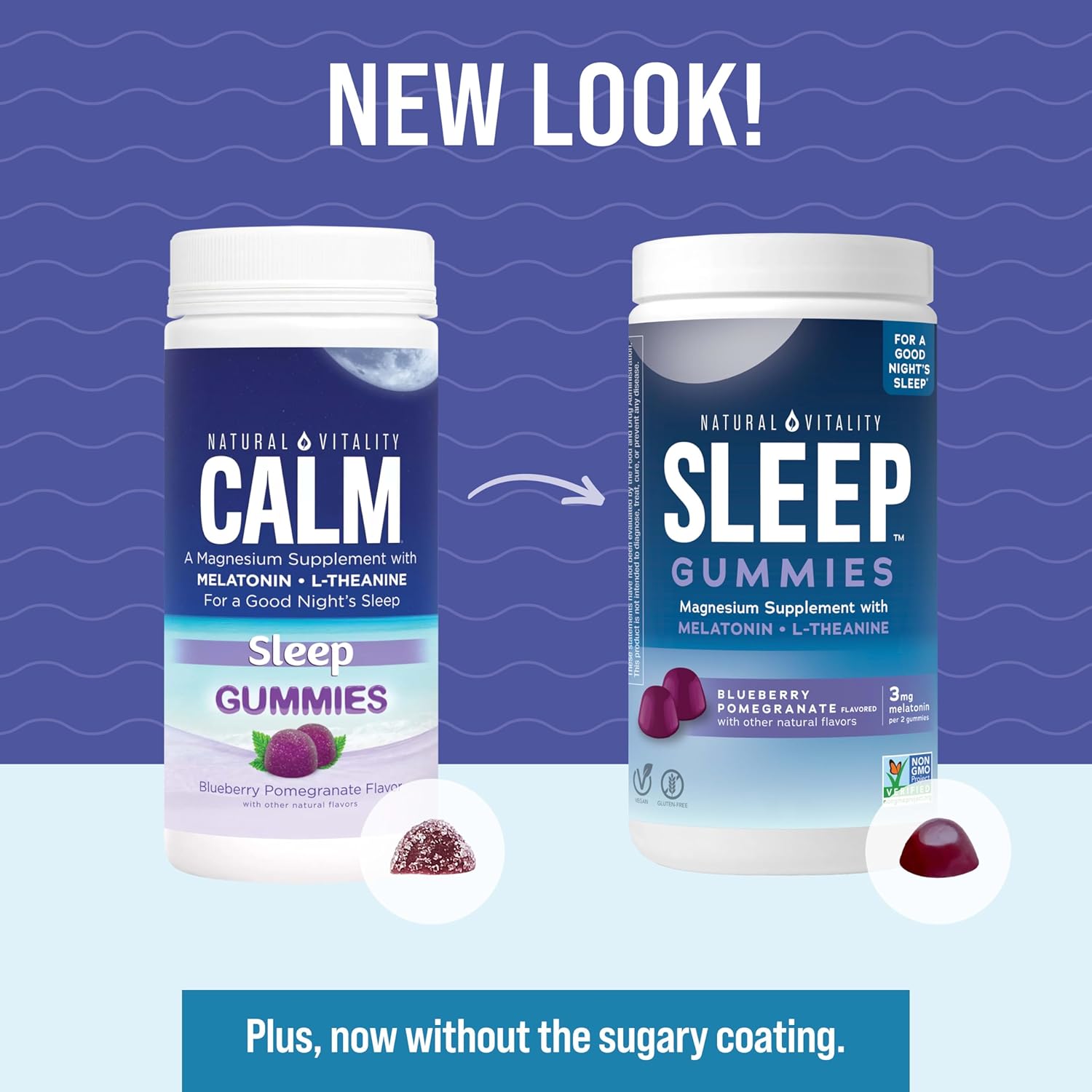SLEEP Gummies, Magnesium Supplement with Melatonin and L-Theanine, Vegan, Gluten Free, Helps the Body Ease into Sleep, Blueberry Pomegranate 120 Count