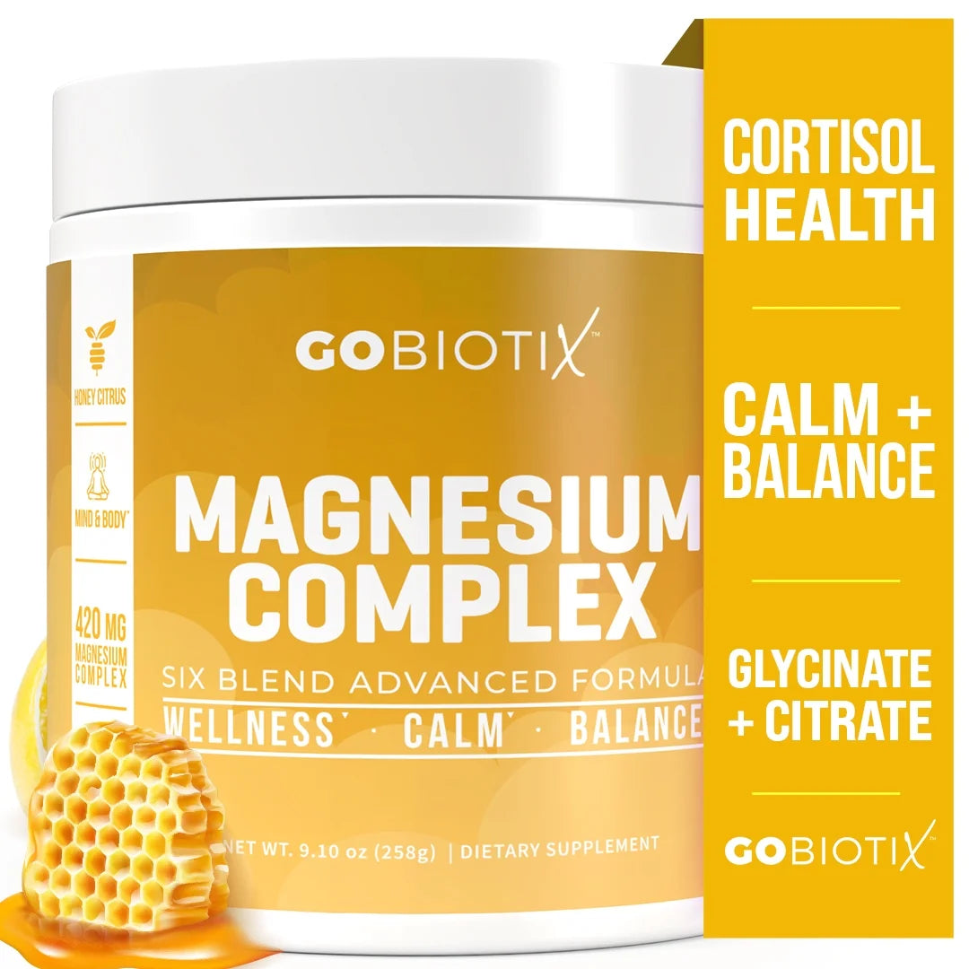 Magnesium Complex Powder Glycinate & Citrate for Sleep, Stress and Digestion, Honey Citrus, 60 Servings