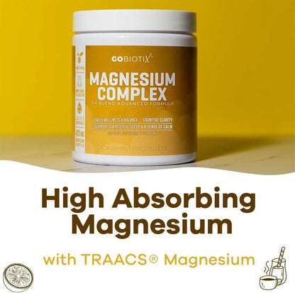 Magnesium Complex Powder Glycinate & Citrate for Sleep, Stress and Digestion, Honey Citrus, 60 Servings